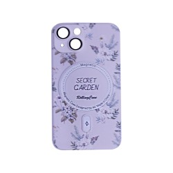 Capa Magnetic com Desenho De Flores para Apple iPhone 14 Branco Capa Magnetic com Desenho De Flores para Apple iPhone 14 Branco